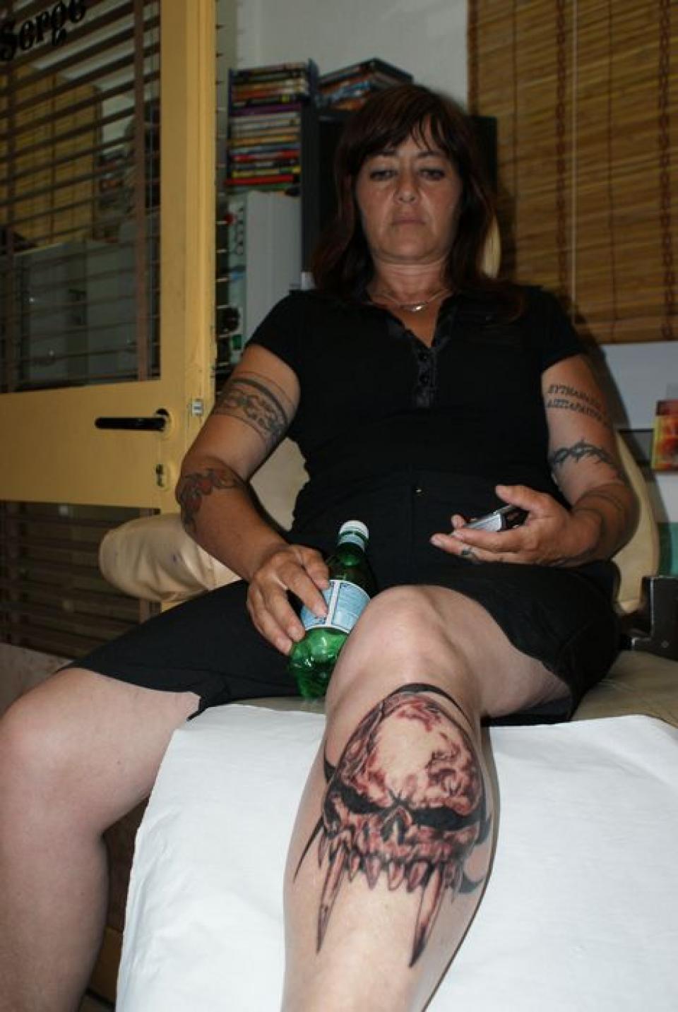 tattoo sur la mort  tte de mort dmoniaque
