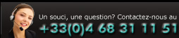 Un souci, une question? Contactez-nous au +33(0)4 68 31 11 51