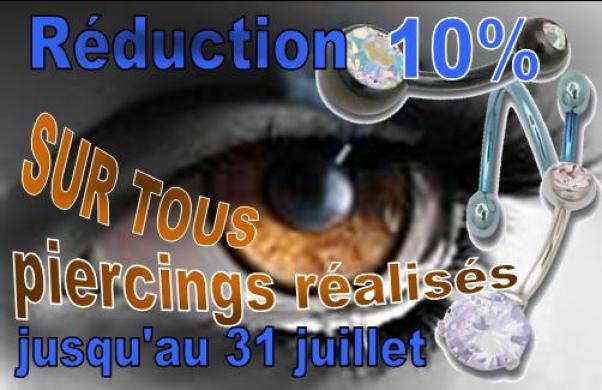 Promotion exceptionnelle sur tous piercings r�alis�s